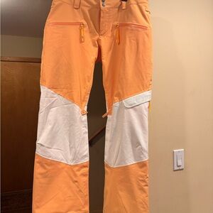Roxy Orange and White Ski Pants